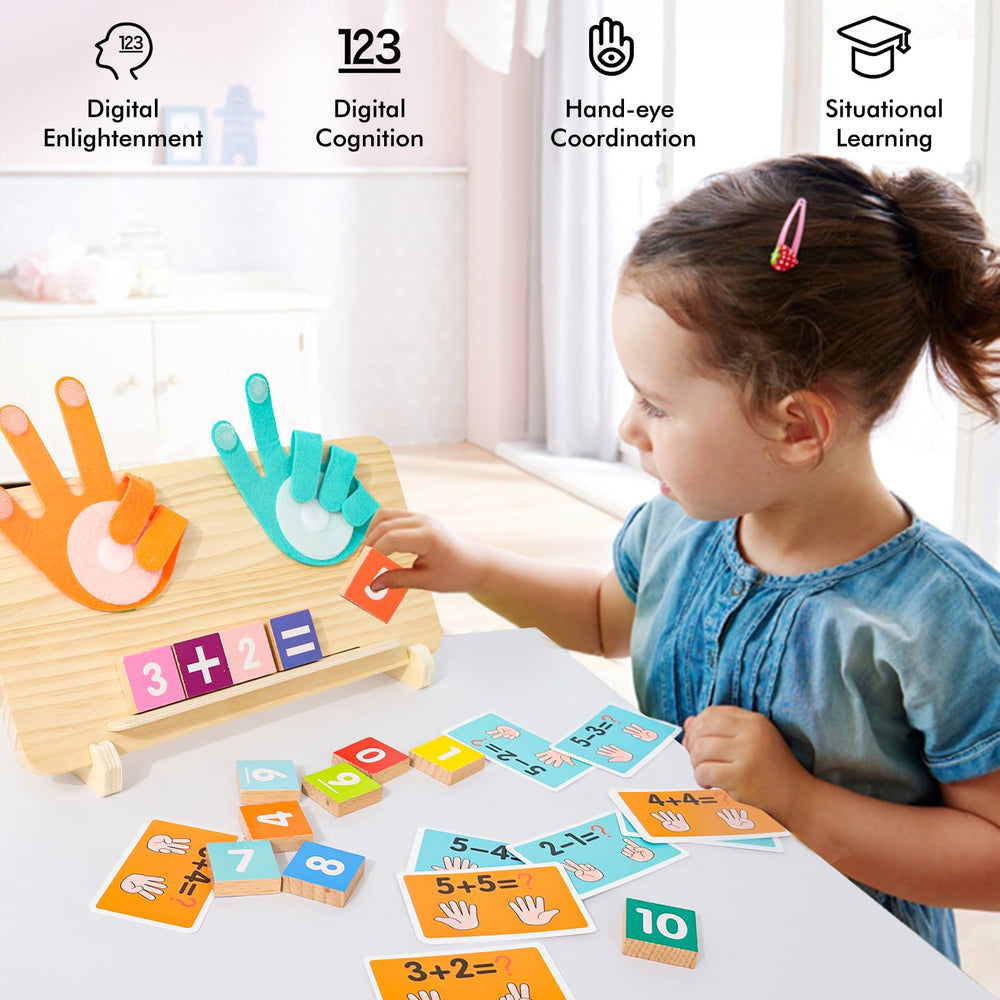 YGJT wooden number blocks set supports number recognition and early arithmetic play.