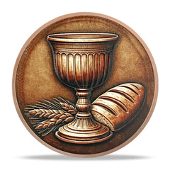 YGLLSSY Last Supper coin features antique bronze finish with intricate detailing and timeless elegance.