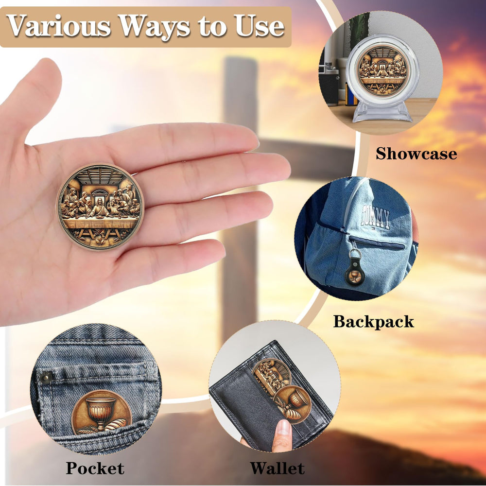 YGLLSSY Collectible Christian coin for home, office, or altar display.