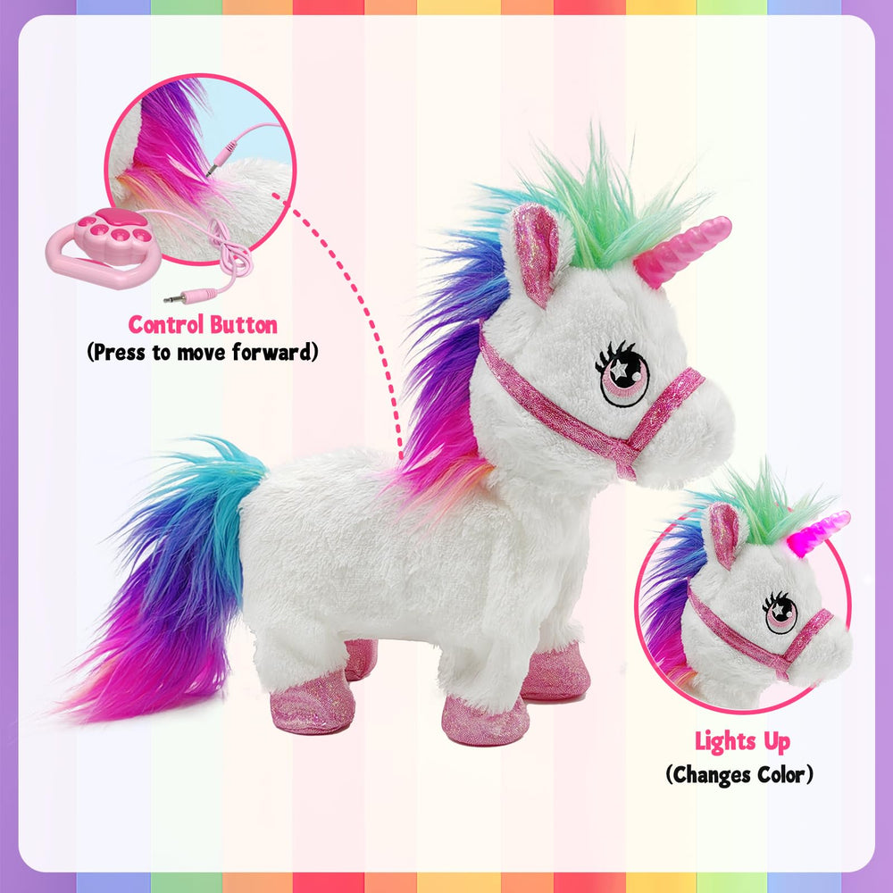 YH YUHUNG unicorn toy with detachable leash remote for easy control