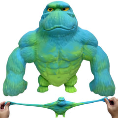 YHan Super Stretchy Gorilla in blue-green, front view for tactile stress relief and fun.