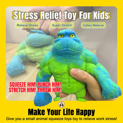 YHan Gorilla squeezed in action, showcasing stretch and resilience for focus during tasks.