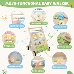 YHHYTOY rolling drum and gears promote hand-eye coordination as baby moves