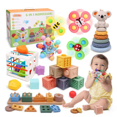 YHHYTOY soft stacking blocks for safe grasping and sensory exploration.