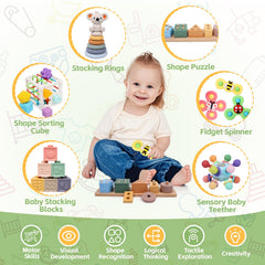YHHYTOY stacking rings aiding grasp development and color recognition.