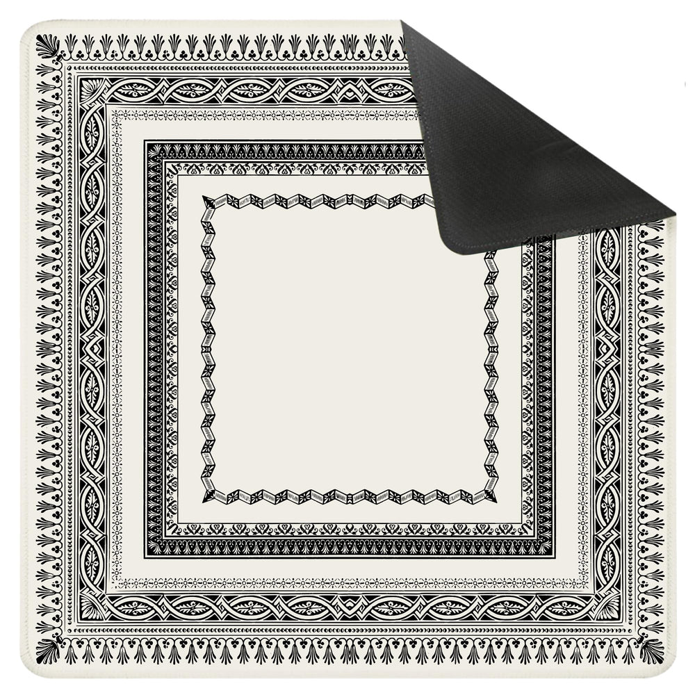 Yhtrg mahjong mat with black and white pattern for a stable play surface.