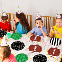 Yiaoyinnz 60-pack football plates ready for large gatherings.