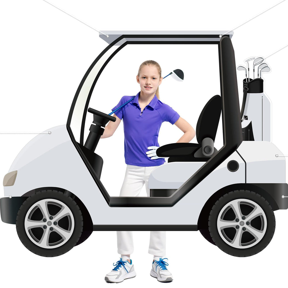 Yiaoyinnz golf cart shaped backdrop for vibrant party photos
