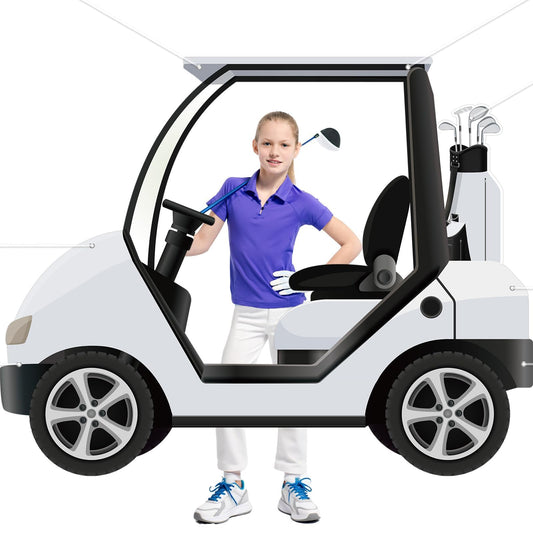 Yiaoyinnz golf cart shaped backdrop for vibrant party photos