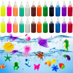 Yichushisu Squishy Kit 24 bottles setup for creative play and vibrant gel art