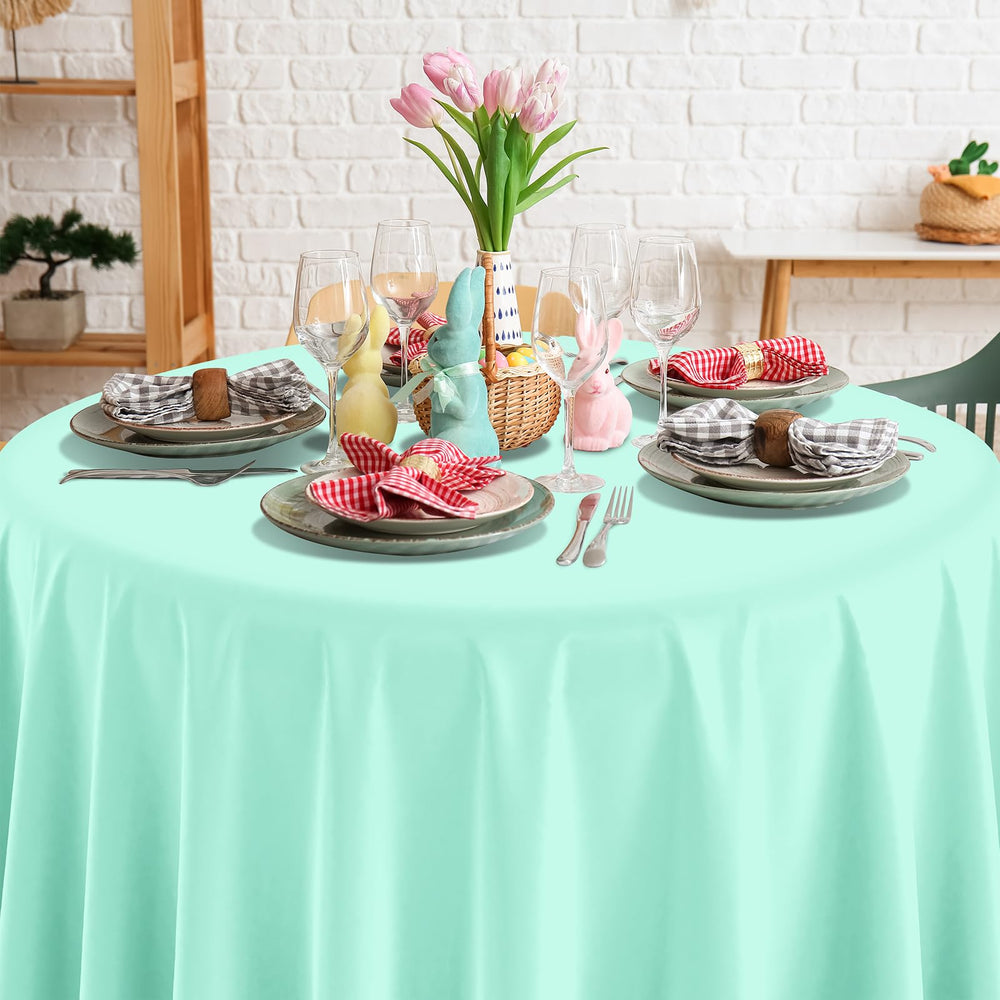 YIDAKO pastel round 84 inch light purple tablecloth for elegant weddings