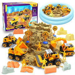 YIDESTARS packaging box showing the complete construction sand kit for gifting