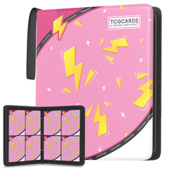 Yifan pink binder front view with four-pocket layout for organization