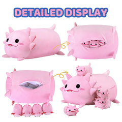 YIIQUWEN axolotl belly surprise shows four pink babies, playful design