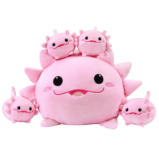 YIIQUWEN axolotl family design plush pillow for cozy decor and cuddly play