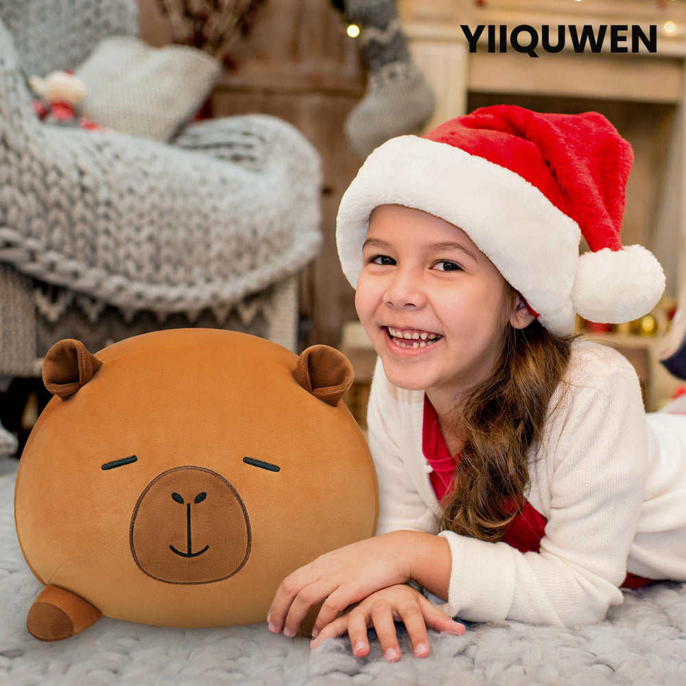 YIIQUWEN Capybara Plush doubles as a cozy backrest on sofa.
