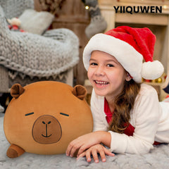 YIIQUWEN Capybara Plush doubles as a cozy backrest on sofa.