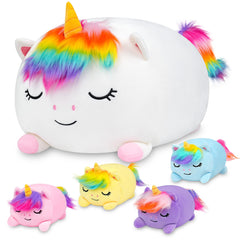 YIIQUWEN unicorn plush family set, soft comforting centerpiece for kids' bedrooms during naps.