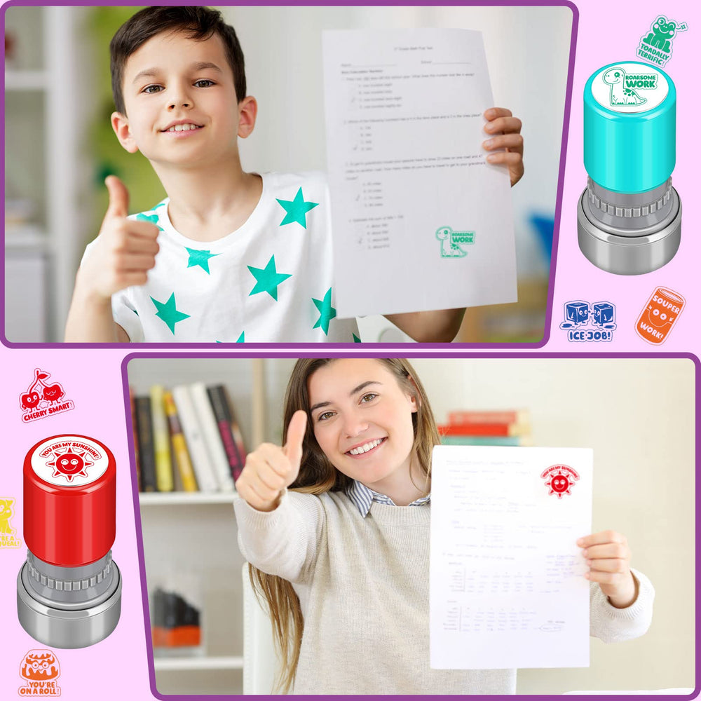 Yinder stamps compact size close-up highlighting easy portability and storage