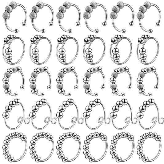 Yinkin anxiety ring set with beads for daily wear and stress relief.