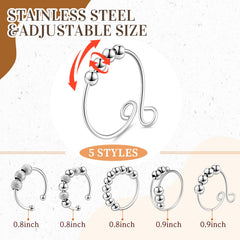 Yinkin stainless steel anxiety ring worn comfortably for all-day use.