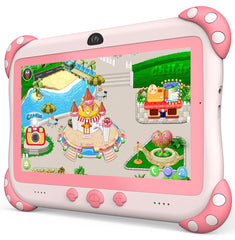 YINOCHE Kids Tablet 7inch front view, ideal for learning apps and video calls.
