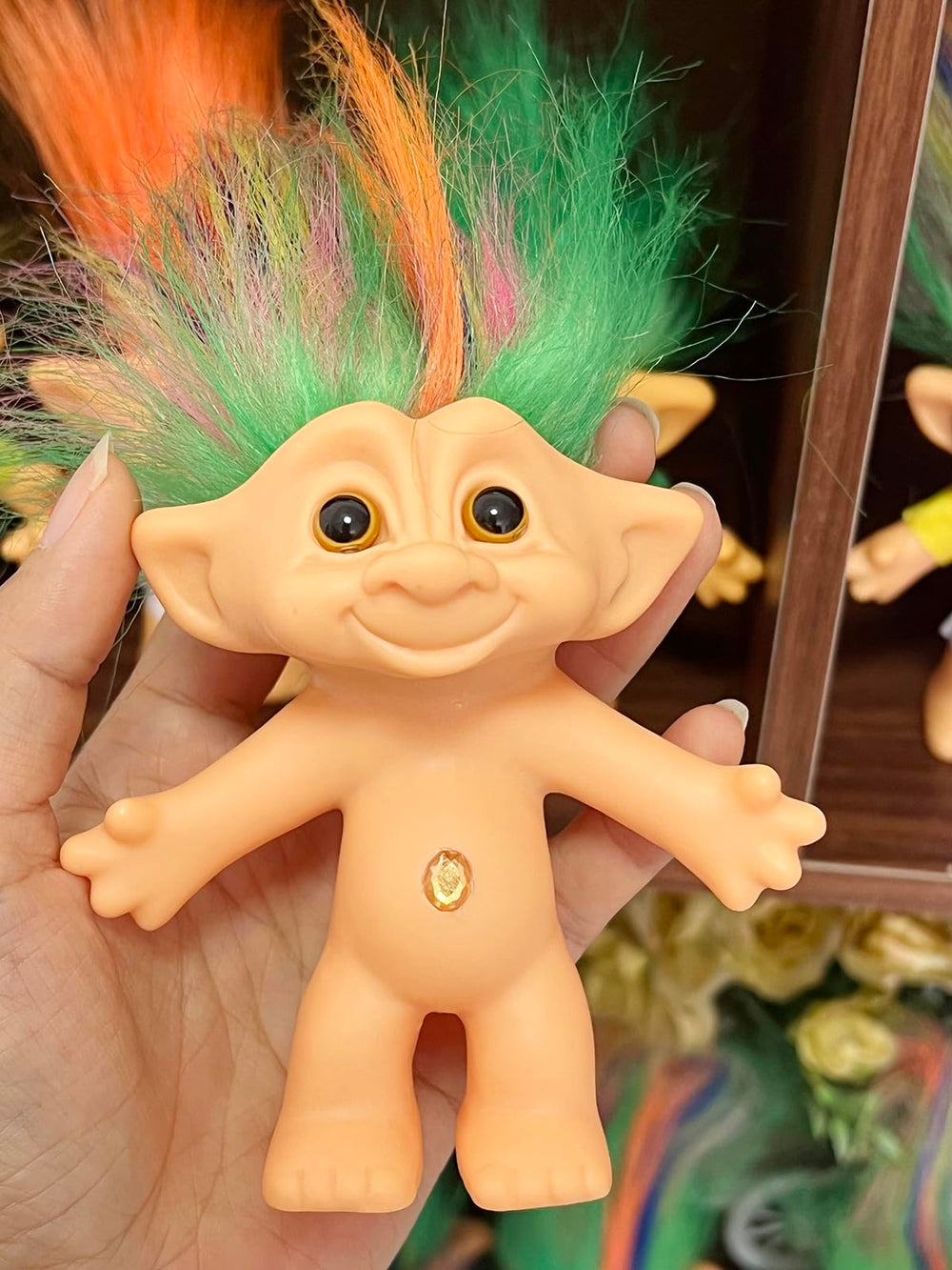 Yintlilocn troll doll with cute clothes enhances diorama displays