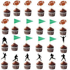 yinupet rugby ball cupcake topper for sports-themed party décor and easy celebration styling