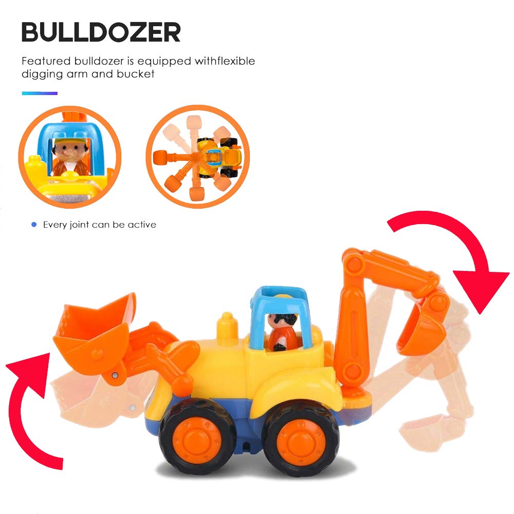 Yiosion tractor figure emphasizes durable plastic and safe, easy push play