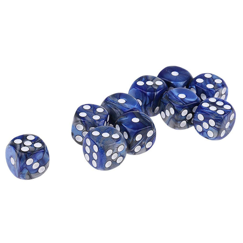 Yiotfandoll blue-silver D6 dice arranged for quick rolls.
