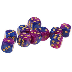 Yiotfandoll dice on a game table during play.