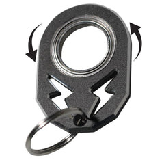 YIPUKIYI keychain spinner front view in black showing compact design for easy carry and focus