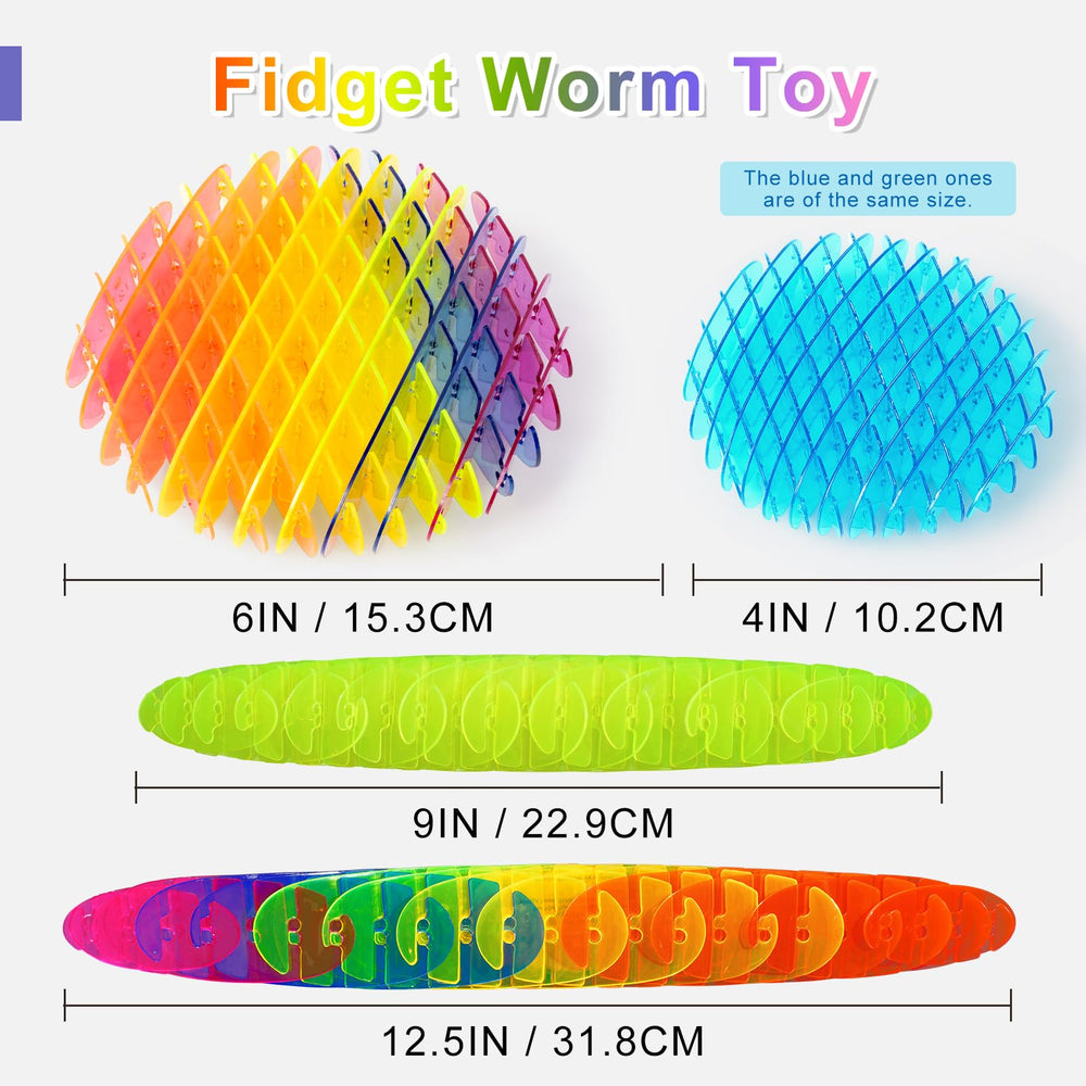 Yisryerow Fidget Worm Rainbow: classroom-friendly toy boosting fine motor skills.
