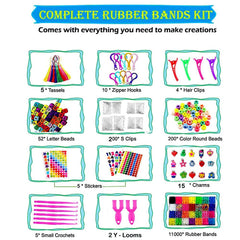 YITOHOP loom bands kit colorful bands arranged for easy selection and design variety.