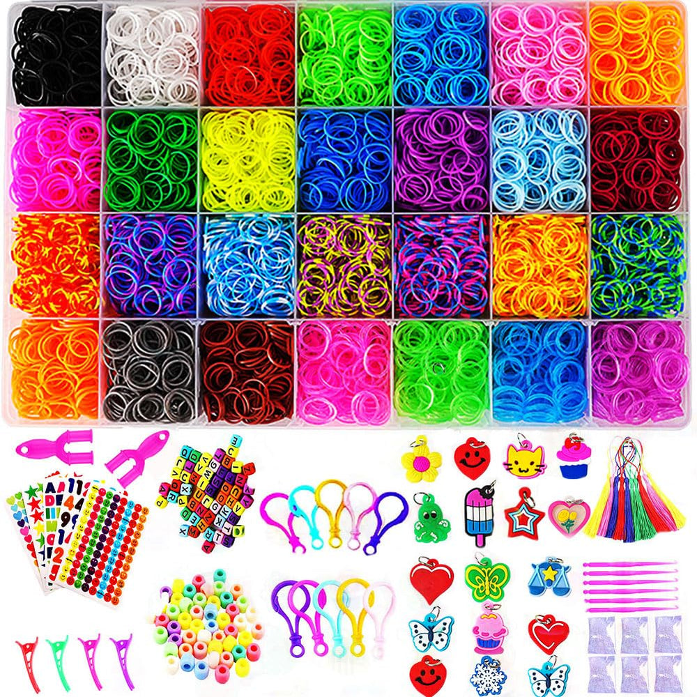 YITOHOP loom bands kit package showing contents and tools for crafts, versatile bracelet making.