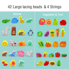 YiTTOO beads set with fruits and vegetables for color recognition and counting play