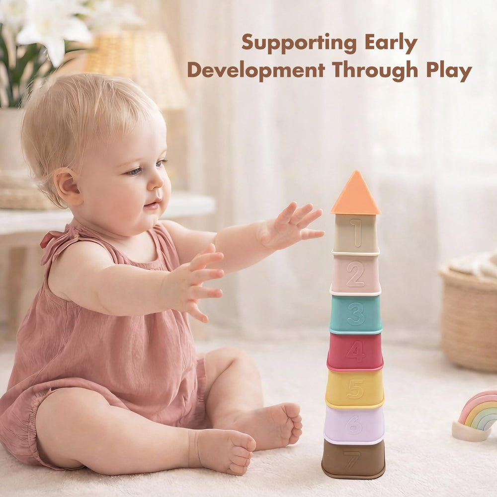 YIVEKO cups array in different sizes ready for stacking practice