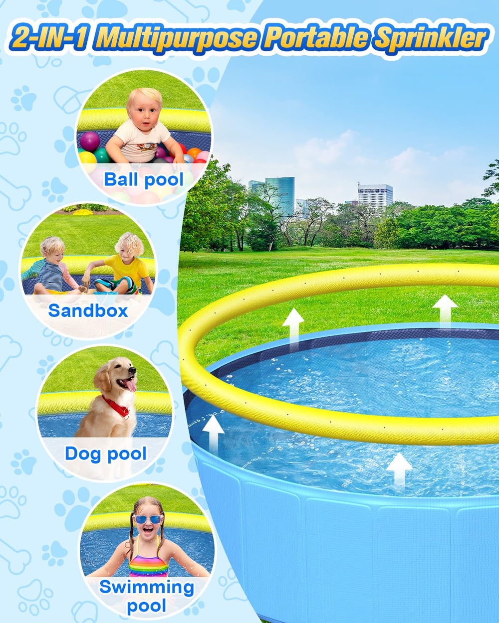 Yivsen dog pool features non-slip texture to improve safety during water play.