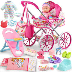 YIYBM baby doll stroller set ready for imaginative pretend play