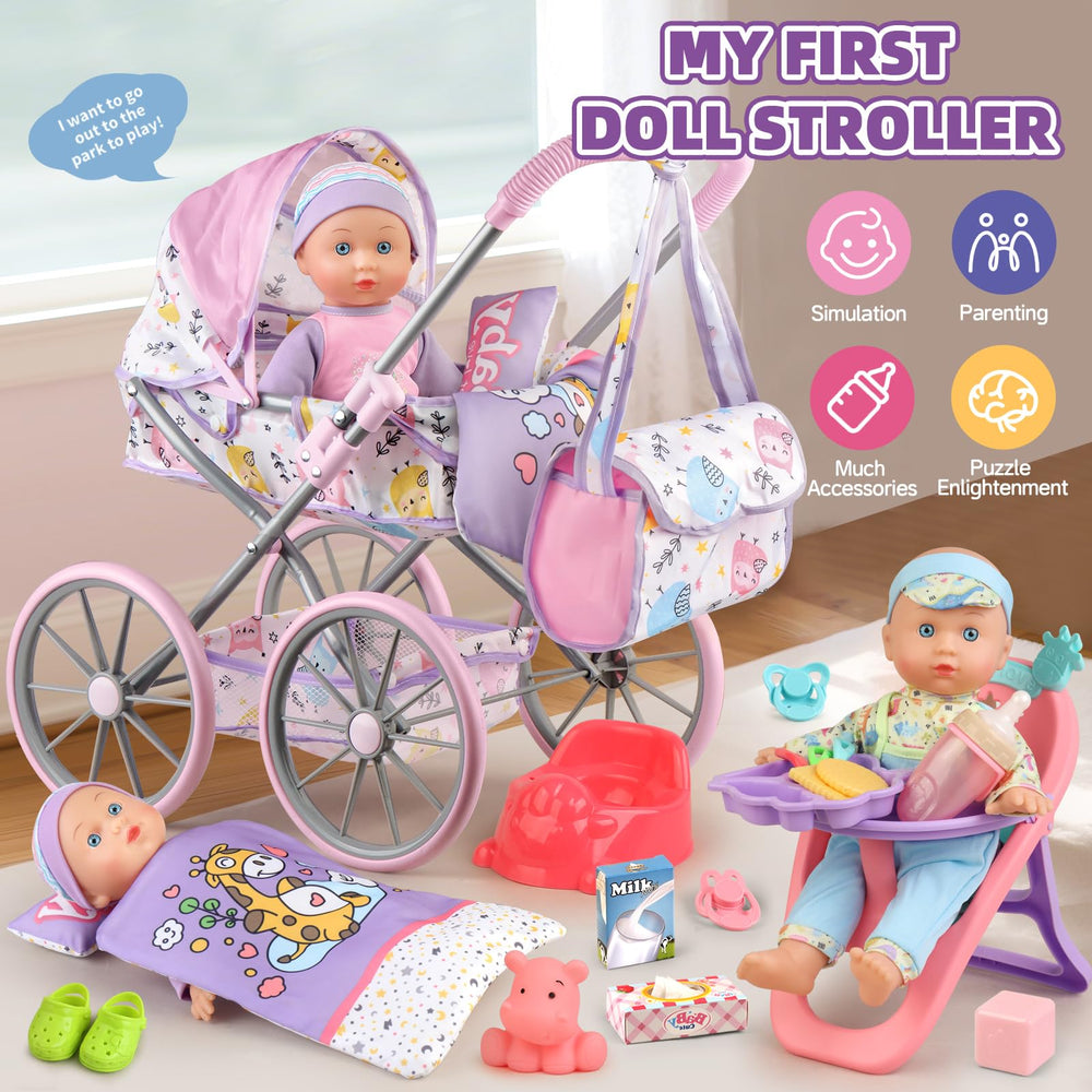 YIYBM 24-pcs doll accessories expand care play and outfit variety