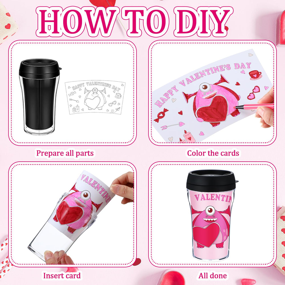 Yiyiring Valentine monster cups with playful designs for kids