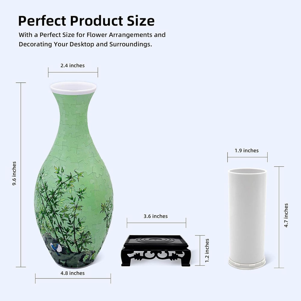 YIZHOR puzzle vase completed display standing on desk or shelf