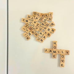YJ PREMIUMS letter magnets for organizing containers and marking sections in kitchens.