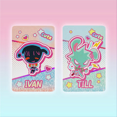 YJacuing Alien Stage Mizi chibi rabbit photocard; durable materials for longevity.