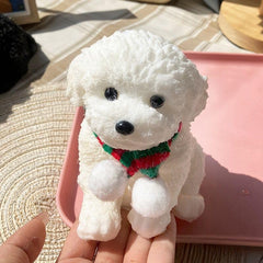 YJPPDD Big Taba squishy dog, white teddy, front view for comforting squeeze