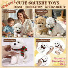 YJPPDD Big Taba squishy dog, white teddy, in hand for on-the-go calm