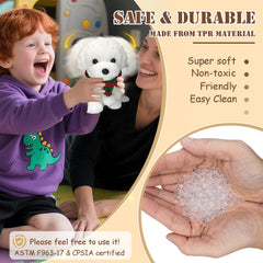YJPPDD Big Taba squishy dog, white teddy, squeeze demo in hand