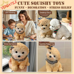 YJPPDD Extra-Large Taba Dog Squishy Toy in office setting for quick stress relief