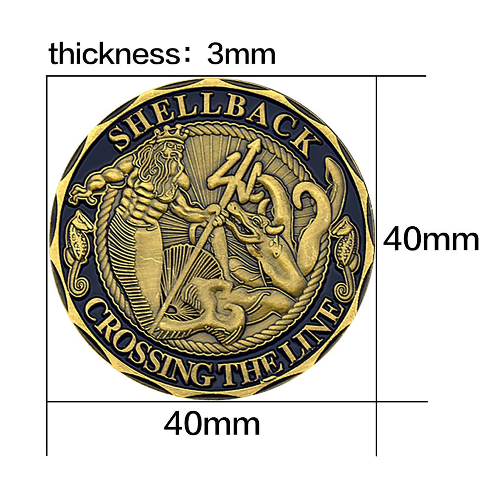 YKshop Shellback Coin intricate relief detail for collectors