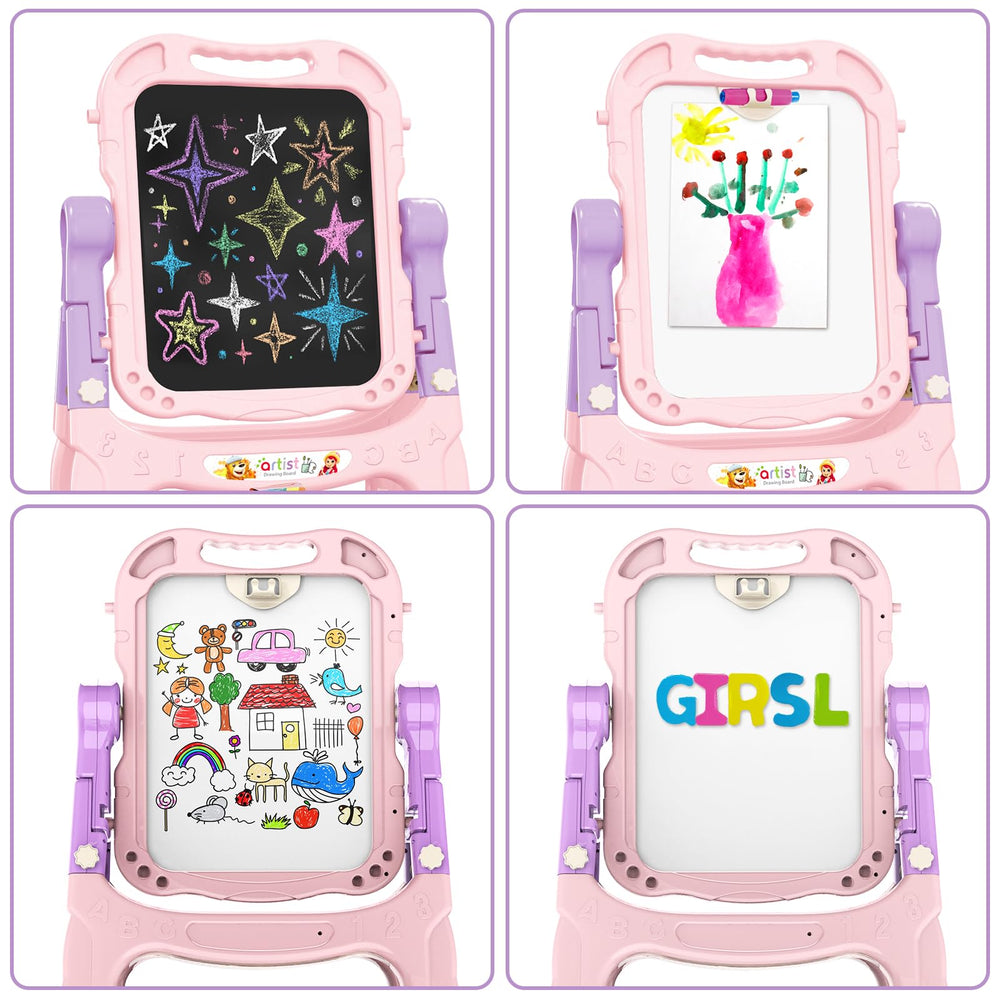 Ylovetoys easel with large storage tray to keep supplies organized